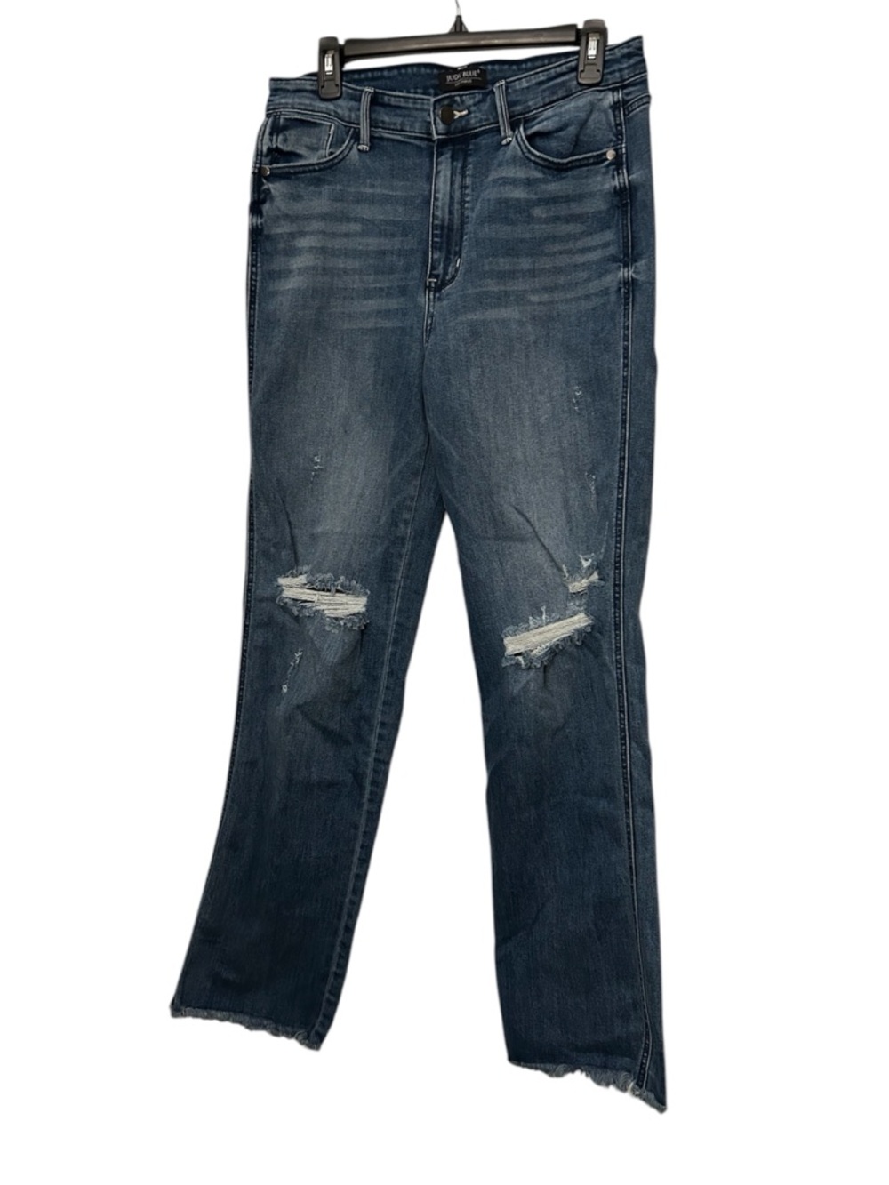 Judy Blue‎ High Waist Distressed Straight Fit Raw Hem Jeans 11/30